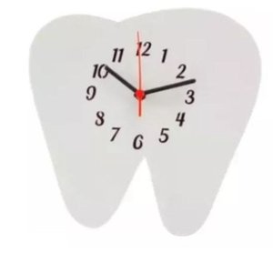 Relógio Acrílico Dente Sala Escritório Consultório Dentista
