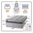 Ver imagem 2 de Conjunto Box Baú Super King Sheffield Branco 193x203x72 c/ Molas Ensacadas