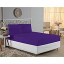 Ver imagem 2 de Jogo de Cama Casal Viúva Nobre 3 Peças Malha 100% Algodão - Roxo