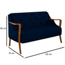 Ver imagem 3 de Kit Namoradeira 135cm e 2 Poltronas Decorativas Capitonê Lapa M22 Veludo Azul Marinho - Mpozenato