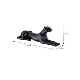 Escultura Estátua Pantera Leopardo Jaguar Geométrica 30cm:preto Fosco - 2