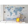Papel de Parede Painel Mapa Mundi Azul - 2