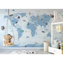 Ver imagem 1 de Papel de Parede Painel Mapa Mundi Azul