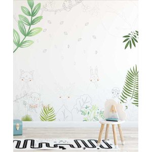 Papel de Parede Safári Folhas