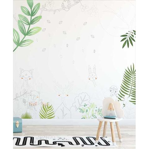 Papel de Parede Safári Folhas