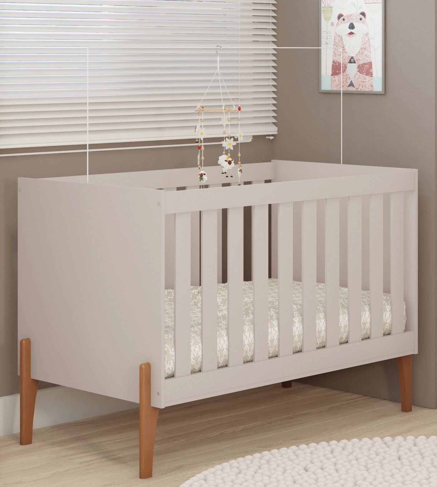 Bebe Ratero Berço Mini Cama Simples Infantil Bebê Iris Retro Elegante:off White ...