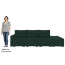Ver imagem 5 de Sofá Ilha Modular com Puff para Sala Living 342cm Georgia K04 Veludo Verde - Mpozenato