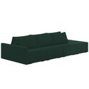 Ver imagem 1 de Sofá Ilha Modular com Puff para Sala Living 342cm Georgia K04 Veludo Verde - Mpozenato