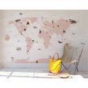 Ver imagem 1 de Papel de Parede Painel Mapa Mundi Rosa