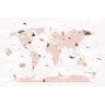 Papel de Parede Painel Mapa Mundi Rosa - 3