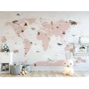 Ver imagem 2 de Papel de Parede Painel Mapa Mundi Rosa