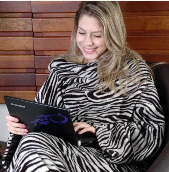 Cobertor com Mangas Zebra Branca e Preta 160x130cm - 3