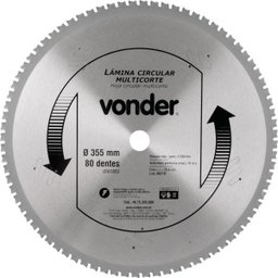 Lamina Circular Multicorte 355x2.2x3.0x80D - Vonder - 1