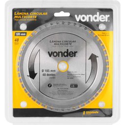 Lamina Circular Multicorte 185mm X 48 Dentes Ideal para Serras 4675185048 Vonder - 2