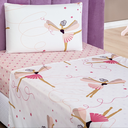 Ver imagem 1 de Conjunto de Lencol Solteiro Bouti 3 Pçs Jogo de Cama Infantil 200 Fios Super Macio:bailarina