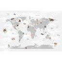 Ver imagem 3 de Papel de Parede Painel Mapa Mundi Cinza