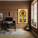 Ver imagem 2 de Quadro Oxum - Divindade Dos Rios e Cachoeiras - 70x50cm:moldura Branca