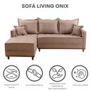 Ver imagem 5 de Sofá 3 Lugares Onix com Chaise Lado Esquerdo 230cm em Linho