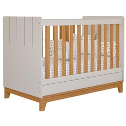 Berço Americano Mini Cama 2 em 1 Estilo Retrô 100% Mdf Off White/nature - 3