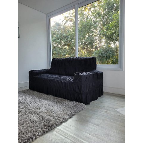 Capa para Sofá Retrátil e Reclinável 3 Lugares Preta