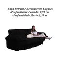 Ver imagem 5 de Capa para Sofá Retrátil e Reclinável 3 Lugares Preta