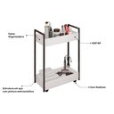 Ver imagem 3 de Carrinho Auxiliar para Salão de Beleza Lara 70cm em Aço com Rodízios Branco - Desk Design