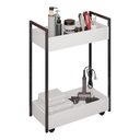 Ver imagem 1 de Carrinho Auxiliar para Salão de Beleza Lara 70cm em Aço com Rodízios Branco - Desk Design