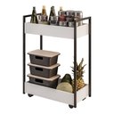 Ver imagem 6 de Carrinho Auxiliar para Salão de Beleza Lara 70cm em Aço com Rodízios Branco - Desk Design