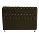 Ver imagem 1 de Cabeceira de Cama Box Londres Casal 140 Cm Suede Botão de Strass Marrom Eli Móveis e Decoração