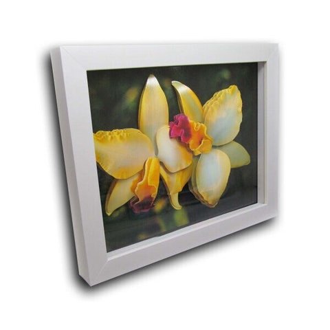 Quadro Orquidea 23x28 Moldura Acetinada 3d Decoupage