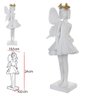 Escultura Decor Poliresina Menina Fada (branco Dourado) 24cm - 2