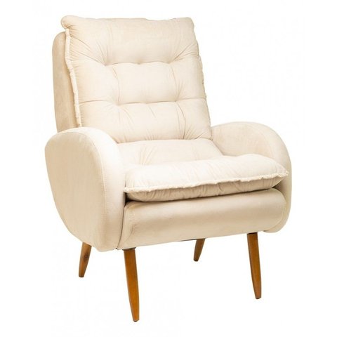 Poltrona Decorativa - Munique - Revestimento Suede Ladecor Estofados Bege