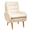 Ver imagem 1 de Poltrona Decorativa - Munique - Revestimento Suede Ladecor Estofados Bege