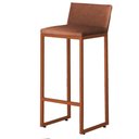 Ver imagem 3 de Kit 2 Banquetas Altas Luxo Dani com Encosto Base Bronze:marrom