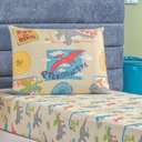 Ver imagem 1 de Jogo Cama Lençol Fantasy Solteiro Infantil Microfibra 2 Peças - Dinossauro