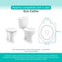 Ver imagem 3 de Assento Sanitário Tampa de Vaso Branco Mdf Laqueado Eco para Bacia Celite