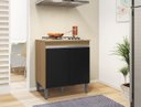 Ver imagem 2 de Balcão Cooktop Andreia 4 ou 5 Bocas Amêndoa e Preto - Ajl Móveis
