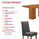 Ver imagem 4 de Mesa de Jantar Eloise Yasmin 6 Lugares Retangular MDF 180cm Grafite Naturalle Moderna