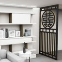 Ver imagem 1 de Painel Vazado Divisória Mdf Pequim Preto - 0,60x2,20m