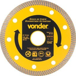 Disco de Corte Diam. 110Mm para Porcelanato Ultrafino - Vonder - 1