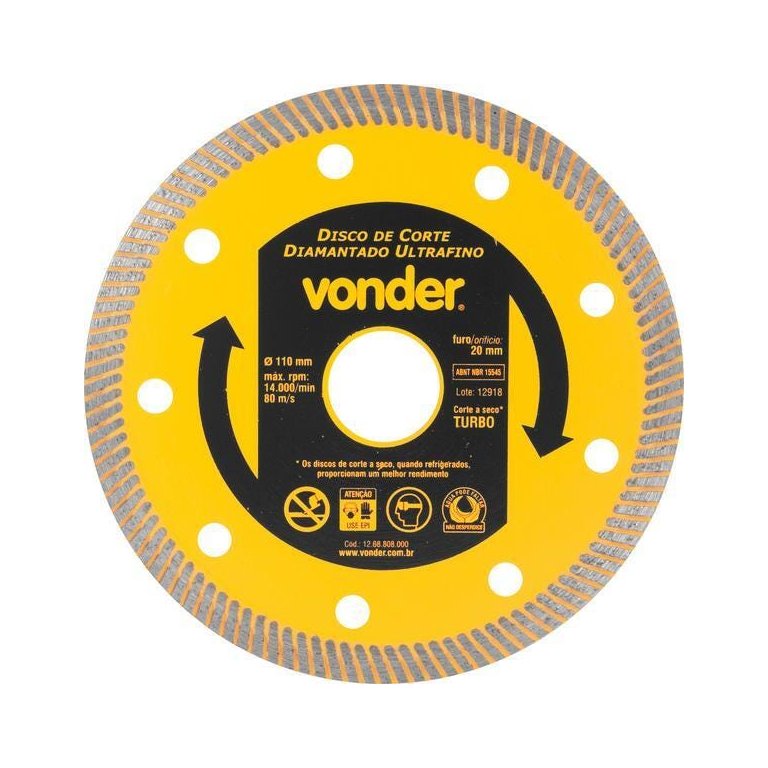 Disco de Corte Diam. 110Mm para Porcelanato Ultrafino - Vonder
