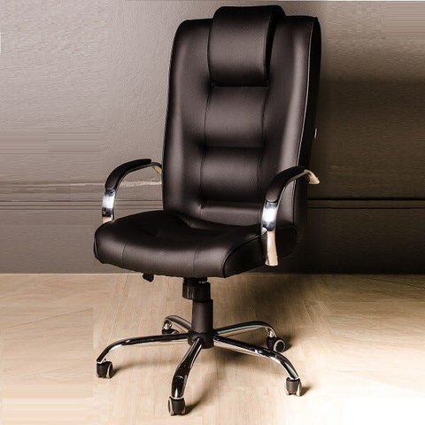 Cadeira de Escritório Giratória Presidente Classic Preta Base Cromada C/ Relax (100% Nacional)