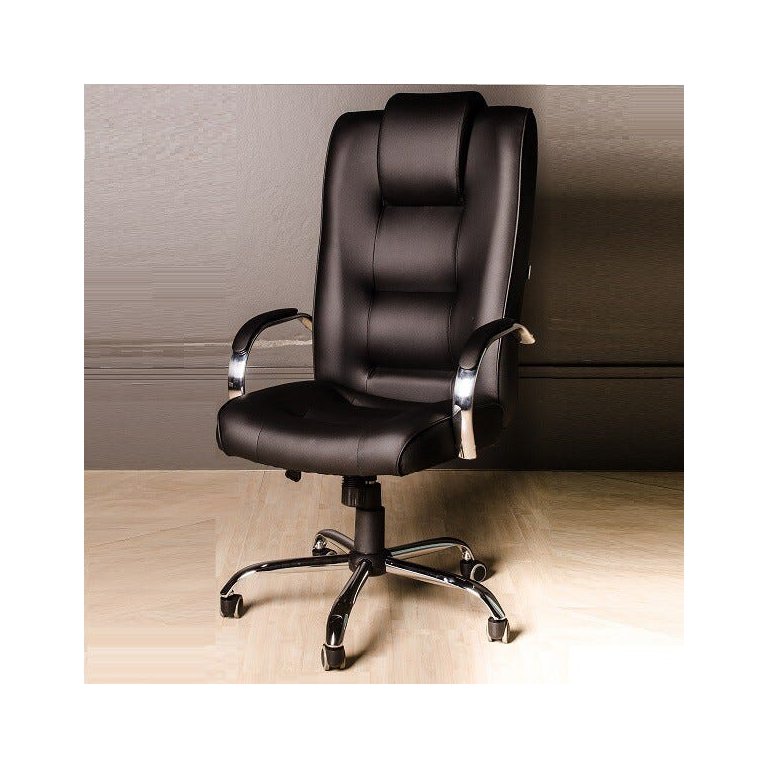 Cadeira de Escritório Giratória Presidente Classic Preta Base Cromada C/ Relax (100% Nacional)
