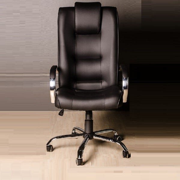 Cadeira de Escritório Giratória Presidente Classic Preta Base Cromada C/ Relax (100% Nacional) - 2