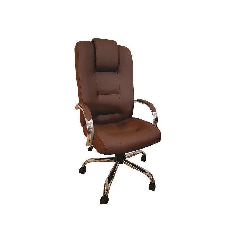 Cadeira de Escritório Giratória Presidente Classic Marrom Base Cromada C/ Relax (100% Nacional)