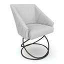 Ver imagem 1 de Poltrona Luxo Alana Bouclê Cinza Base Luxo Preto - Pallazio