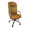 Cadeira Escritório Classic Presidente Caramelo Base Cromada Giratória C/ Relax Comprealegre, 100% na - 1