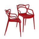 Ver imagem 2 de Kit com 2 Cadeiras para Sala de Jantar Allegra Solna Vermelho