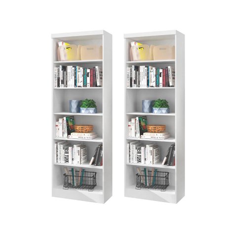 Estante para Livros Modular Biblioteca Branco - Fenix