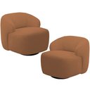 Ver imagem 1 de Kit 02 Poltronas Decorativa Orgânica Giratória para Sala Living Barolo L06 Bouclê Terracota - Lyam D